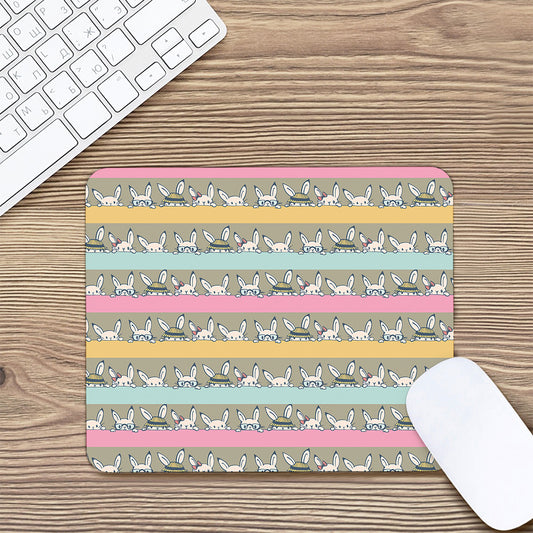 Cartoon Rabbit Pattern Print Mouse Pad