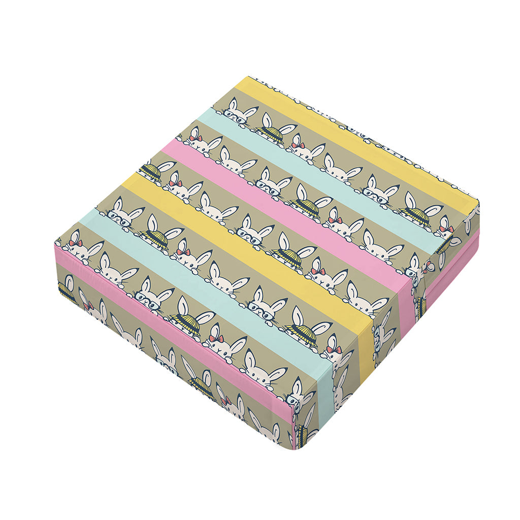 Cartoon Rabbit Pattern Print Outdoor Seat Cushion Cover