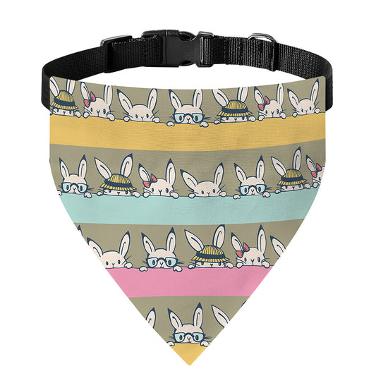 Cartoon Rabbit Pattern Print Over The Collar Dog Bandana