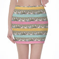 Cartoon Rabbit Pattern Print Pencil Mini Skirt