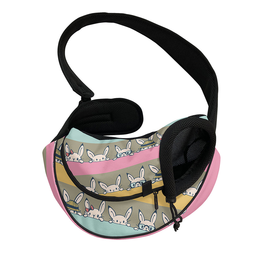 Cartoon Rabbit Pattern Print Pet Sling Carrier