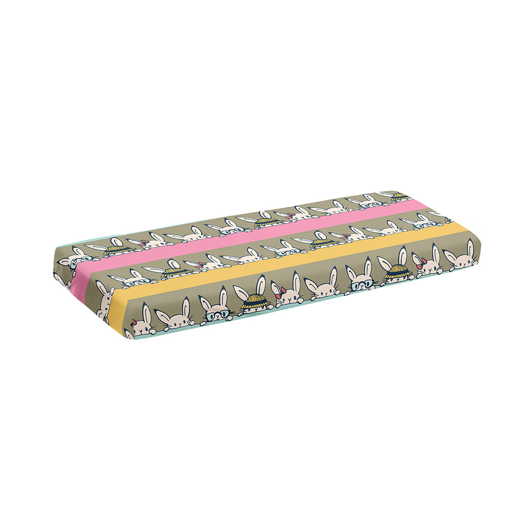 Cartoon Rabbit Pattern Print Piano Keyboard Cover