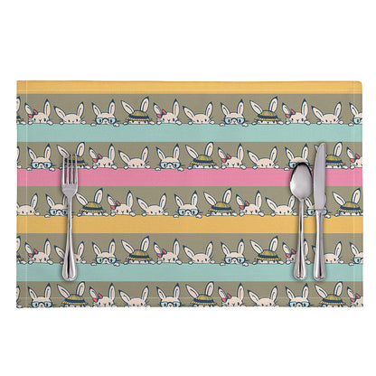 Cartoon Rabbit Pattern Print Placemat