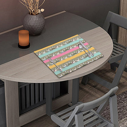 Cartoon Rabbit Pattern Print Placemat