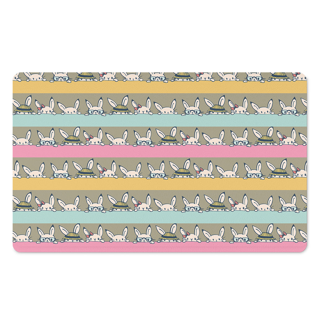 Cartoon Rabbit Pattern Print Polyester Doormat