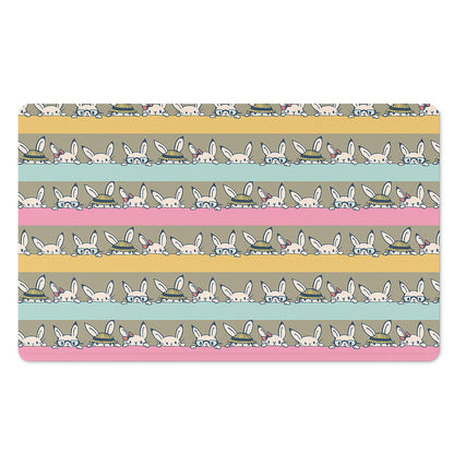 Cartoon Rabbit Pattern Print Polyester Doormat