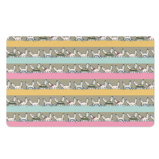 Cartoon Rabbit Pattern Print Polyester Doormat