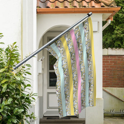 Cartoon Rabbit Pattern Print Polyester Flag