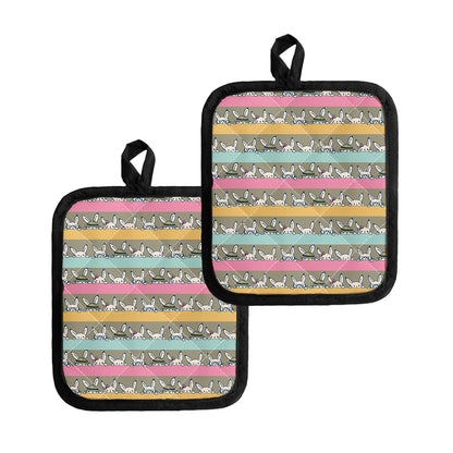 Cartoon Rabbit Pattern Print Pot Holders