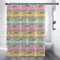 Cartoon Rabbit Pattern Print Premium Shower Curtain