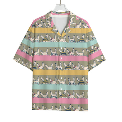 Cartoon Rabbit Pattern Print Rayon Hawaiian Shirt