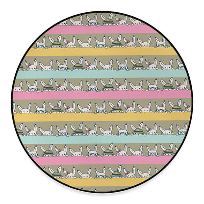Cartoon Rabbit Pattern Print Round Floor Mat