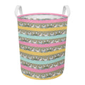Cartoon Rabbit Pattern Print Round Laundry Basket