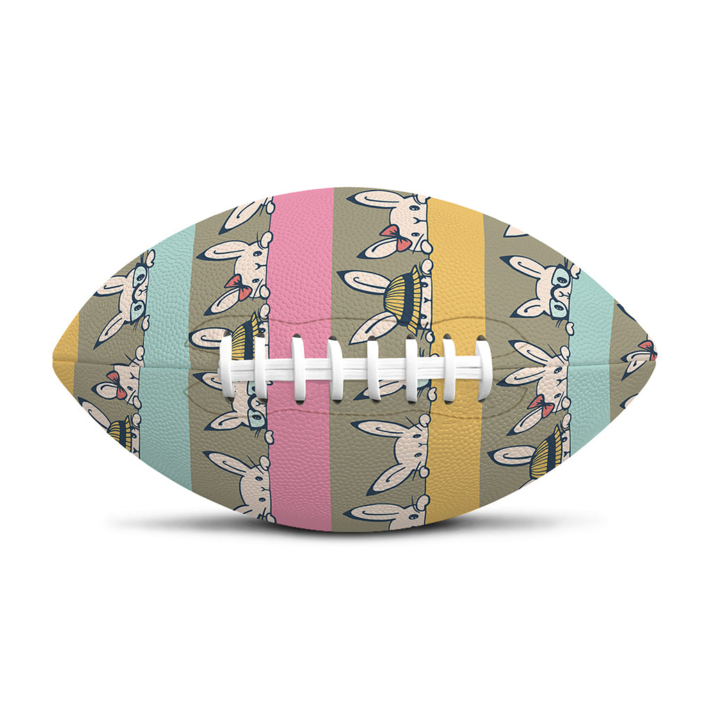 Cartoon Rabbit Pattern Print Rugby Ball