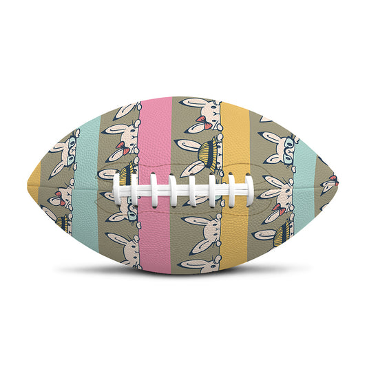 Cartoon Rabbit Pattern Print Rugby Ball