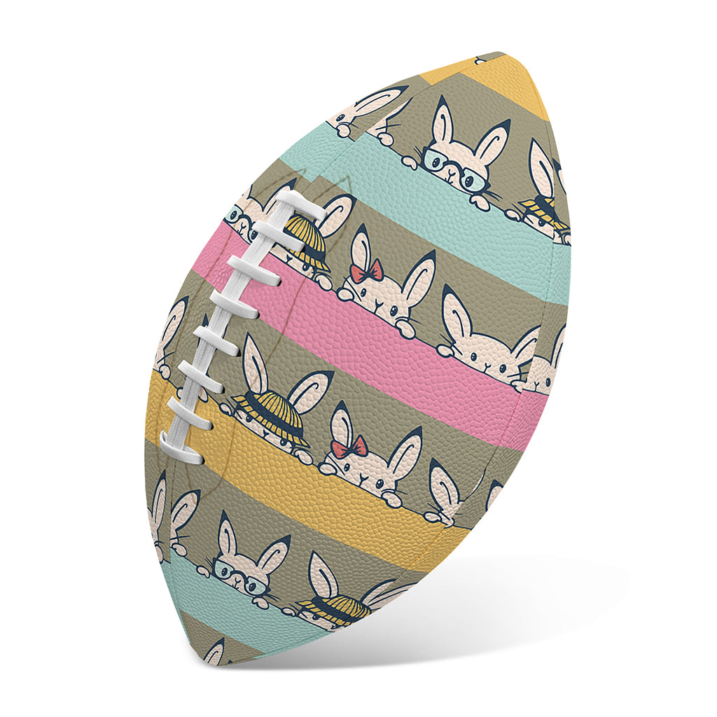 Cartoon Rabbit Pattern Print Rugby Ball