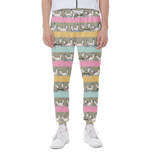 Cartoon Rabbit Pattern Print Scuba Joggers