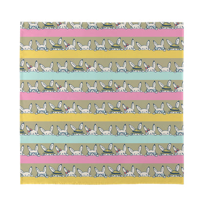 Cartoon Rabbit Pattern Print Silk Bandana