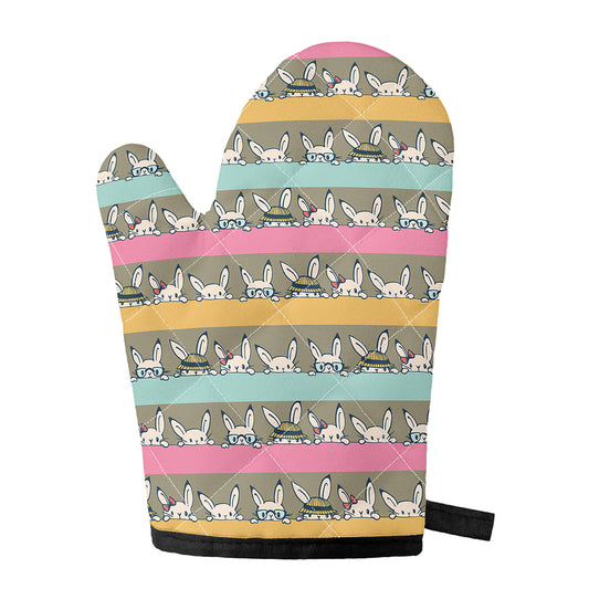 Cartoon Rabbit Pattern Print Single Oven Mitt