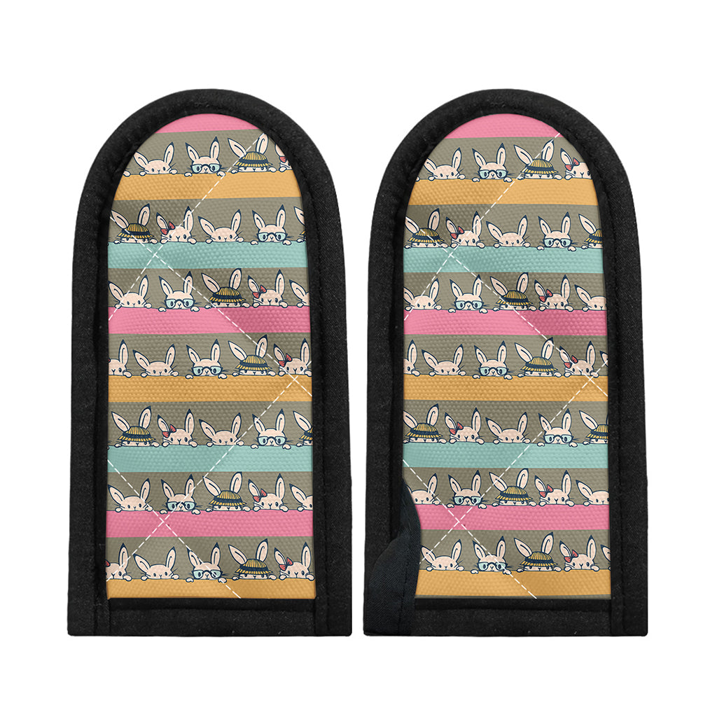 Cartoon Rabbit Pattern Print Skillet Handle Cover