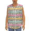 Cartoon Rabbit Pattern Print Sleeveless Baseball Jersey