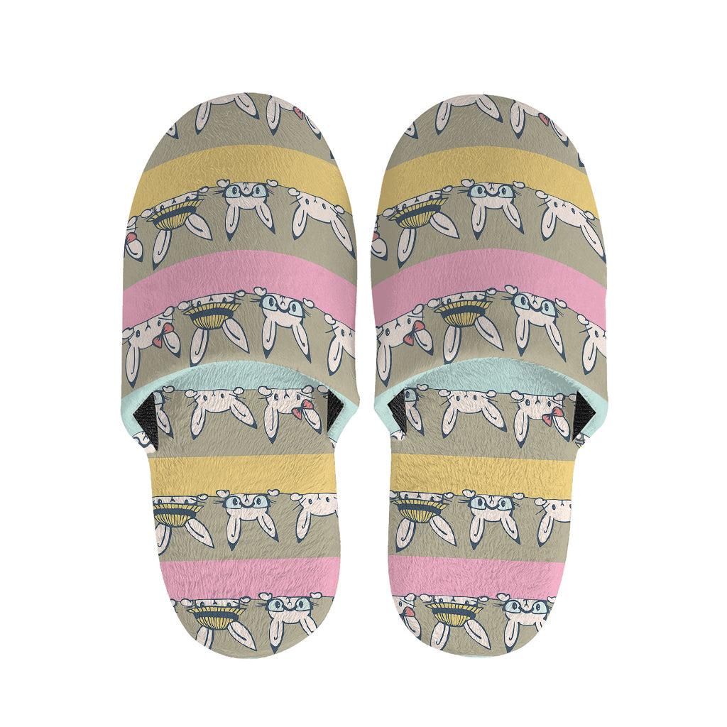 Cartoon Rabbit Pattern Print Slippers