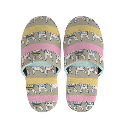 Cartoon Rabbit Pattern Print Slippers