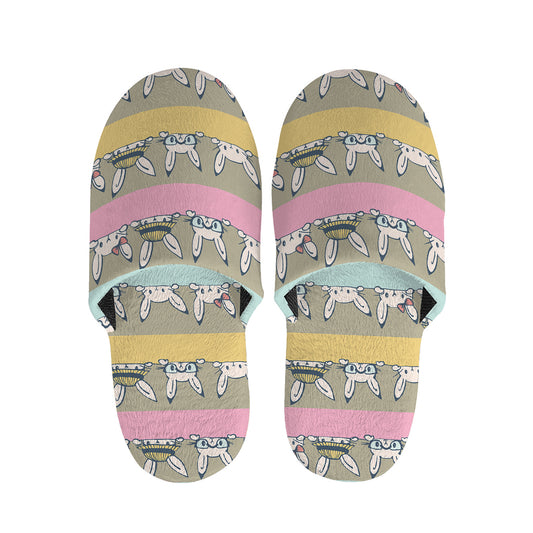 Cartoon Rabbit Pattern Print Slippers