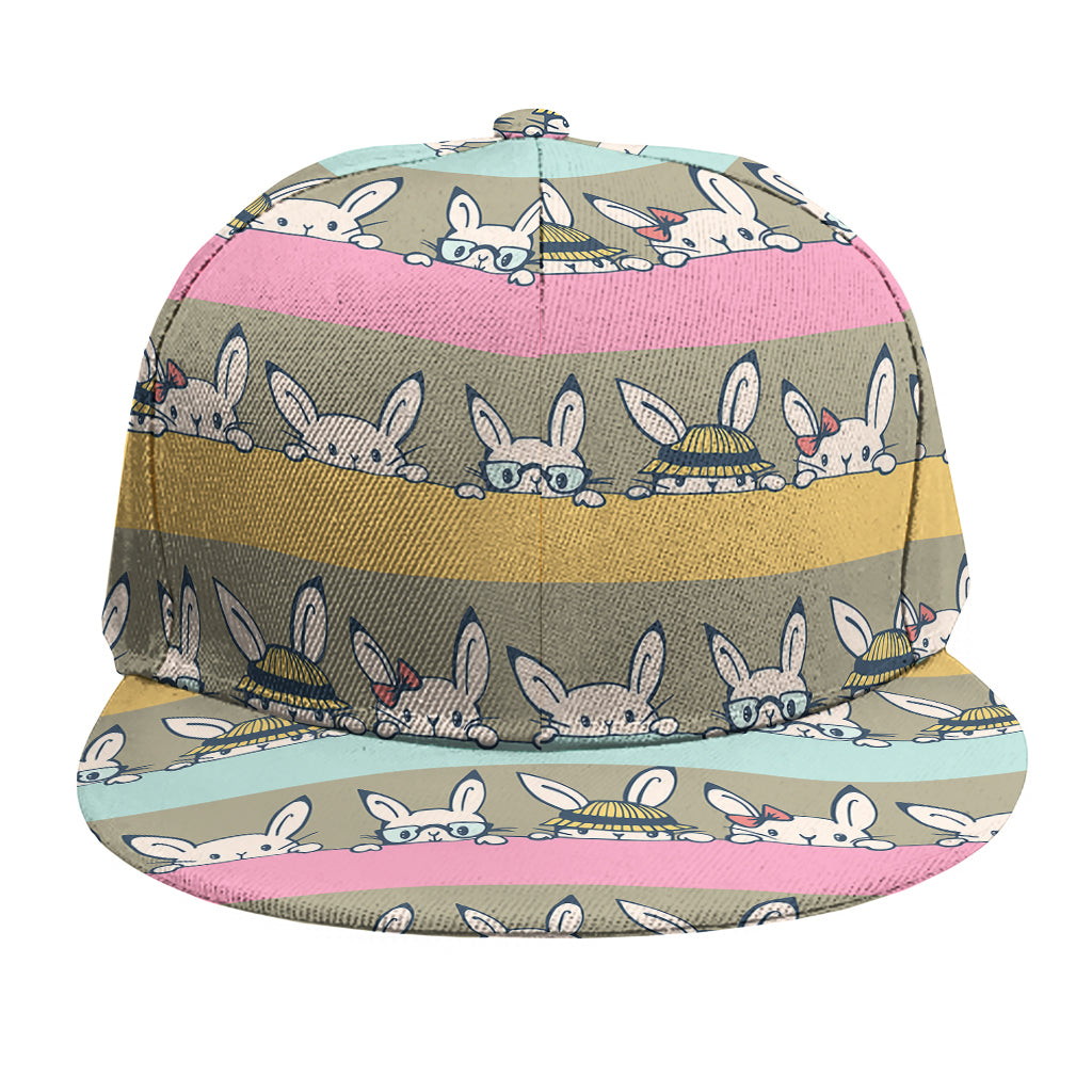 Cartoon Rabbit Pattern Print Snapback Cap