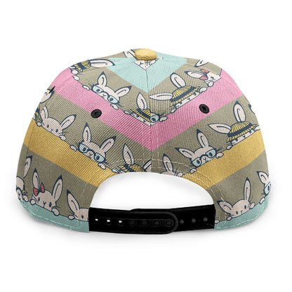Cartoon Rabbit Pattern Print Snapback Cap