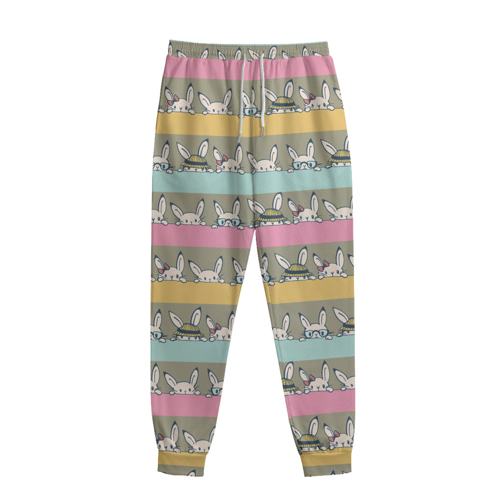 Cartoon Rabbit Pattern Print Sweatpants