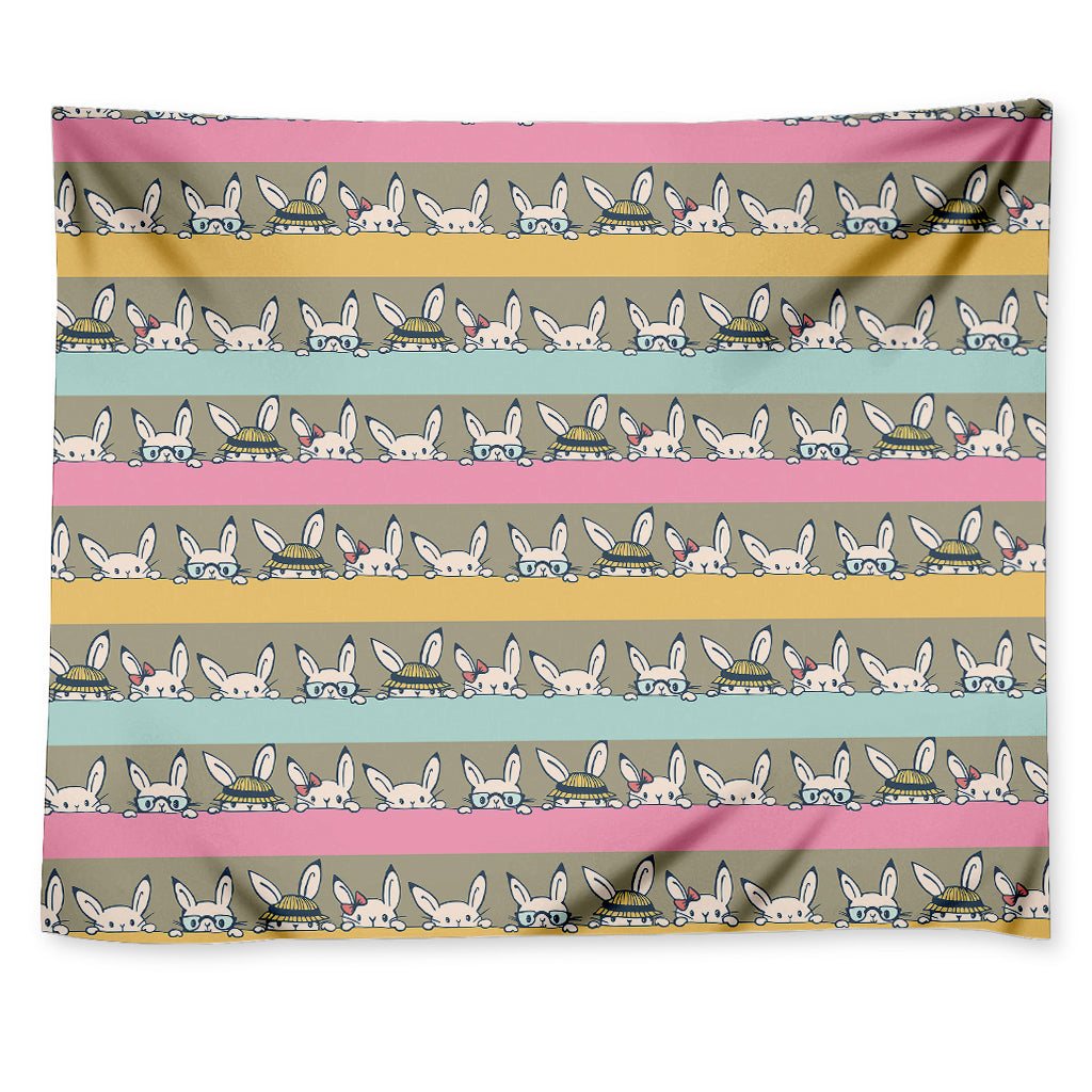 Cartoon Rabbit Pattern Print Tapestry