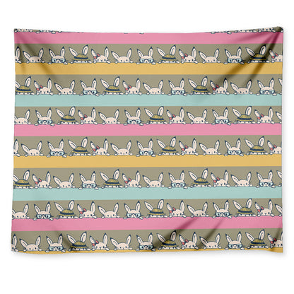 Cartoon Rabbit Pattern Print Tapestry