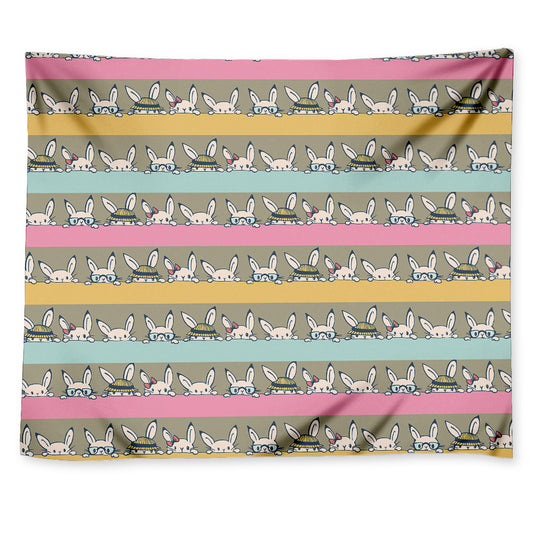 Cartoon Rabbit Pattern Print Tapestry