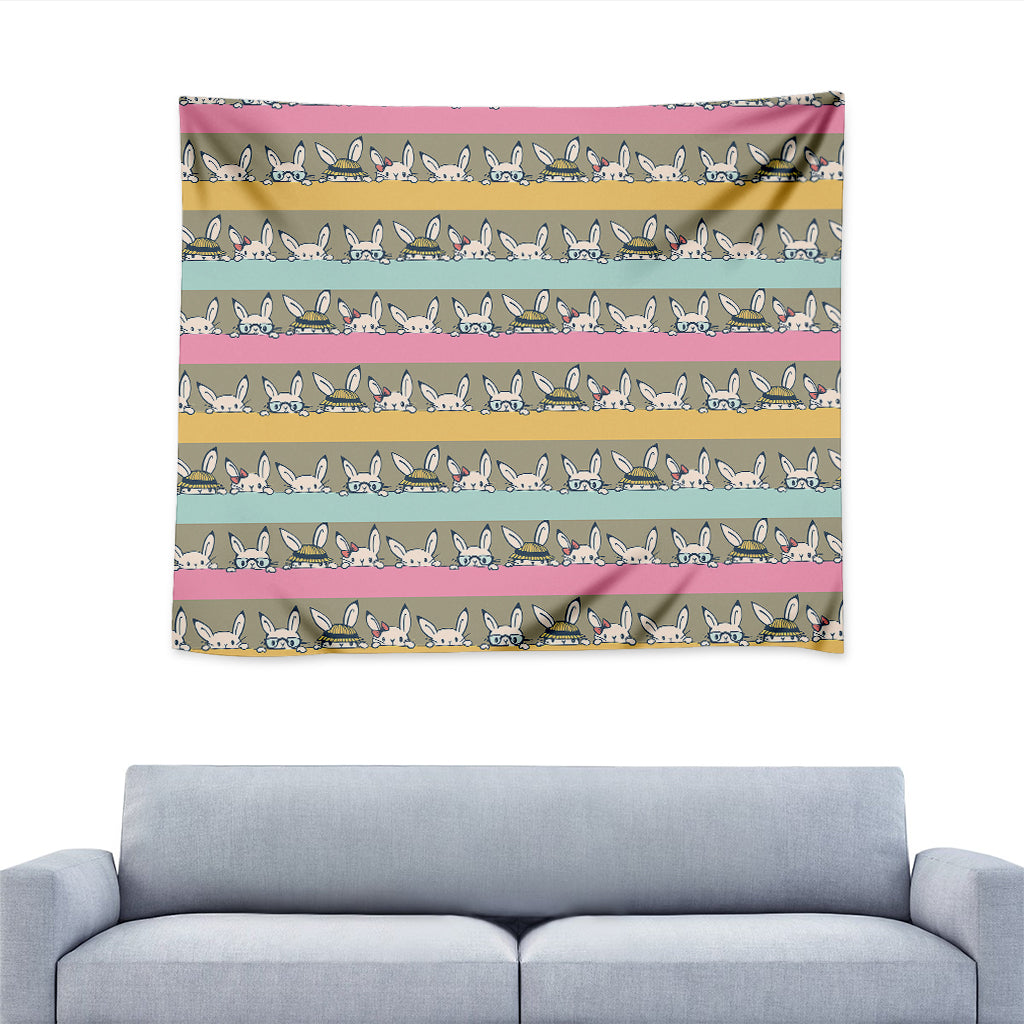 Cartoon Rabbit Pattern Print Tapestry