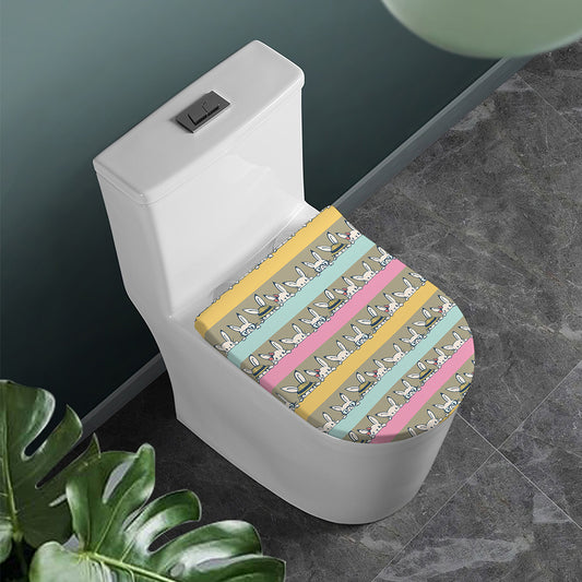 Cartoon Rabbit Pattern Print Toilet Lid Cover