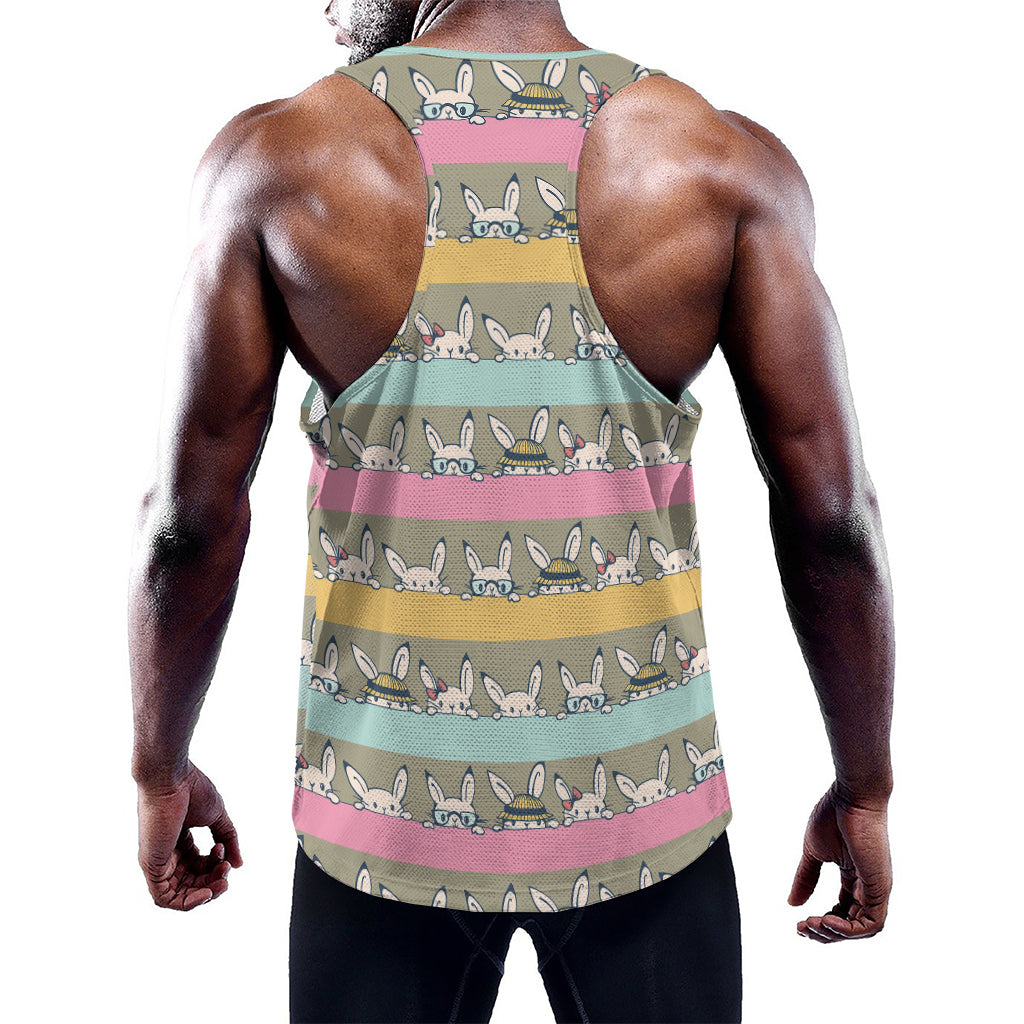 Cartoon Rabbit Pattern Print Training Tank Top