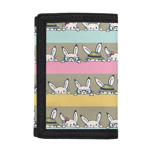 Cartoon Rabbit Pattern Print Trifold Wallet