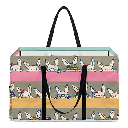 Cartoon Rabbit Pattern Print Utility Tote Bag