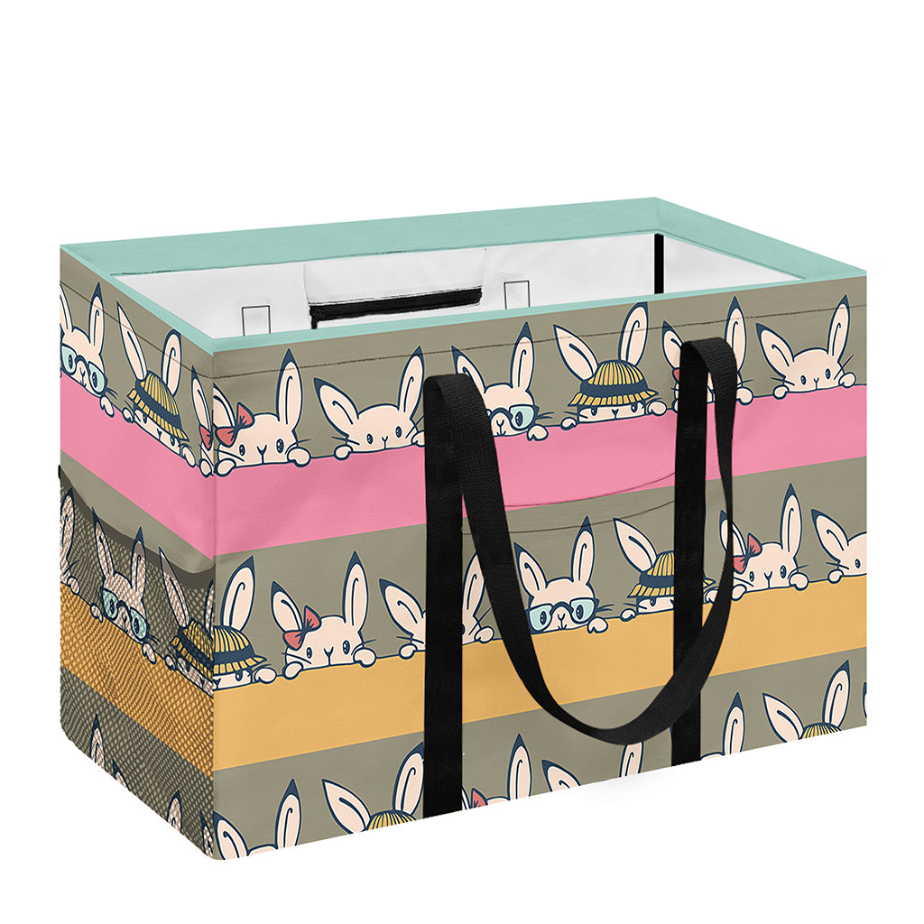 Cartoon Rabbit Pattern Print Utility Tote Bag