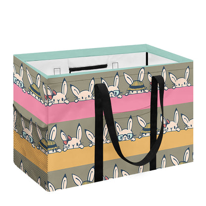 Cartoon Rabbit Pattern Print Utility Tote Bag