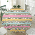Cartoon Rabbit Pattern Print Waterproof Round Tablecloth