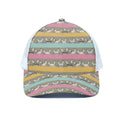 Cartoon Rabbit Pattern Print White Mesh Trucker Hat