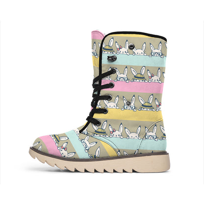 Cartoon Rabbit Pattern Print Winter Boots