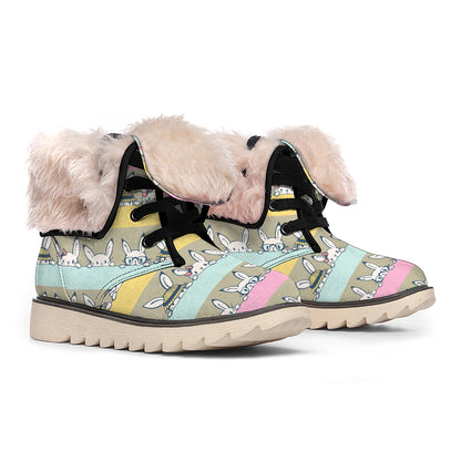 Cartoon Rabbit Pattern Print Winter Boots