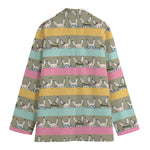 Cartoon Rabbit Pattern Print Women's Blazer