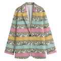 Cartoon Rabbit Pattern Print Women's Cotton Blazer