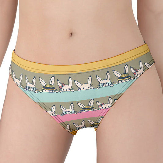 Cartoon Rabbit Pattern Print Women's Panties