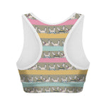 Cartoon Rabbit Pattern Print Women's Sports Bra