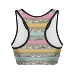 Cartoon Rabbit Pattern Print Women's Sports Bra